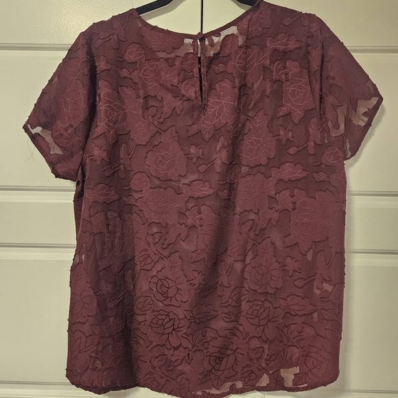Burgundy Blouse Torrid 00 - Picture 3 of 4